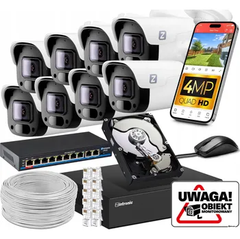 IP kamera Sada IP POE monitoringu 8 KAMER 4MPx 1TB Náhled APLIKACE DETEKCE