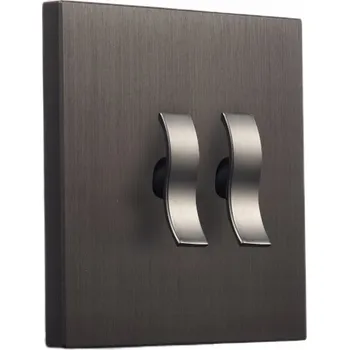 vypínač Kvadratický kovový dvojitý schodišťový vypínač bronzový Togglica Wave