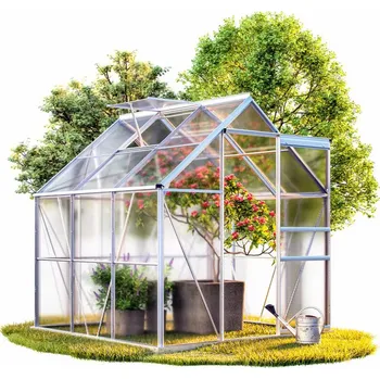Skleník FurniGO Zahradní skleník 190x190x195 cm + základna