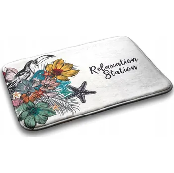 Koupelnová předložka Měkká koupelnová předložka Koberec Ptáci Květiny