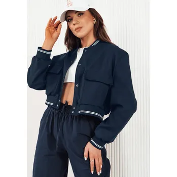 Dámská cargo bunda Tmavě modrá crop bomber bunda CHOMP TY4296 Velikost: S