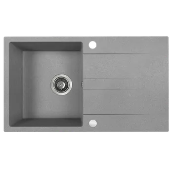 Kuchyňský dřez Kuchinox Laut, 1-komorový granitový dřez 760x440x174 mm + sifon, šedá, LAV-SBZ_511Y