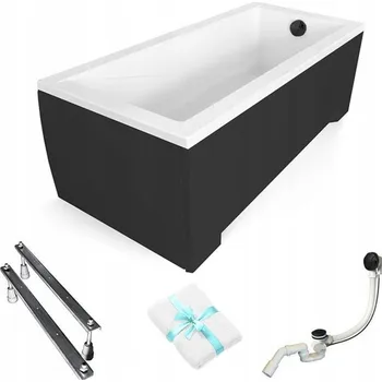 Vana Obdélníková akrylátová vana Besco Modern, boční odtok, 120 x 70 cm