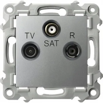 Elektrická zásuvka Anténní zásuvka nástěnná Ospel stříbrná