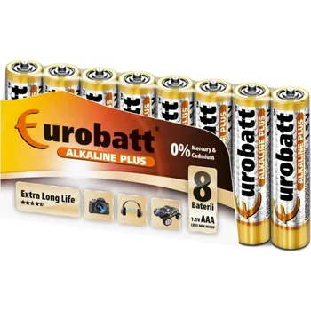 Článková baterie Baterie Alkaline Plus EUROBATT AAA 8ks