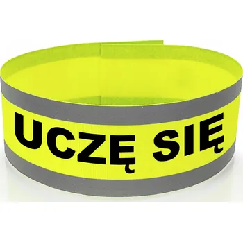 Reflexní pásek s gumičkou UCZĘ SIĘ žlutý (Učím se)