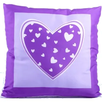 Dekorativní polštářek CamelLeon Povlak na polštář SRDÍČKA fialová