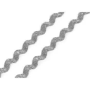 Stuha Prýmek - hadovka, vlnovka s lurexem, šíře 4mm, stříbrná, metráž