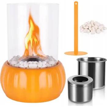 Biokrb Stolní krb na bioethanol s regulovatelným plamenem, skleněný, kovový