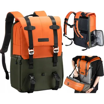 Městský batoh Oranžový Batoh na fotoaparát K&F Concept KF13.087av1