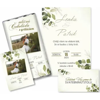 Svatební dekorace Svatební set s mléčnou čokoládou 1