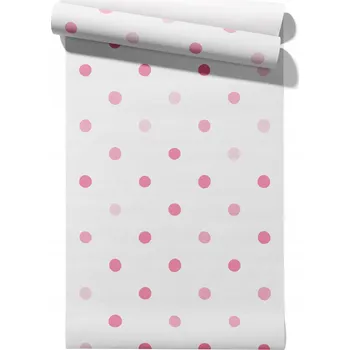 Tapeta Vliesová tapeta Pink Polka Dots, tapeta v roli 50 cm x 6,1 m