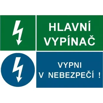 Tabulka bezpečnostní - Hlavní vypínač + vypni v nebez. 12671
