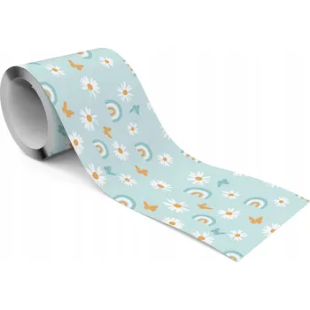 Fototapeta Samolepicí Ozdobný Pásek Bordura na Tapety SEDMIKRÁSKY Motýli Duhy