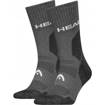 Pánské ponožky SPORTOVNÍ PONOŽKY HEAD HIKING ALL CLIMATES CREW SOCKS 2 PÁRY ŠEDÉ 43-46