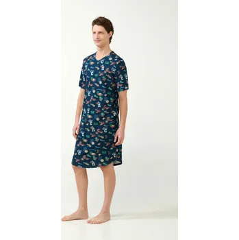 Pánské pyžamo Vamp - Pánská noční košile s potiskem 21616 - Vamp blue moonlit L