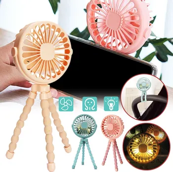 Vzduchotechnika 3-RYCHLOSTNÍ STOLNÍ VENTILÁTOR S LED OSVĚTLENÍM, NABÍJECÍ A PŘENOSNÝ