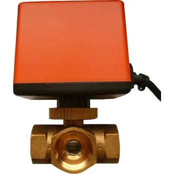 Ventil IB 1'' IB-Q25-3 trojcestný Kulový kohout IB-Q25-3 trójdrogowy z siłownikiem podłogówki