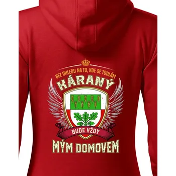 Dámská mikina Dámská mikina s volitelným městem, Barva Červená, Velikost XS, Canvas Dámská mikina Bezvatriko.cz 2843