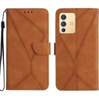 Pouzdro na mobilní telefon TopTechnology Kožené pouzdro pro Vivo V23 5G hnědé, brown, tzv. knížka