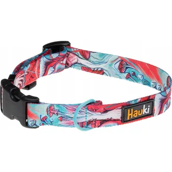 Obojek pro psa OBROŽEK PRO PSA S HOUBIČKAMI. TYRKYSOVÉ KOVÁNÍ. ÚCHYT PRO ADRESU. Velikost XS