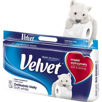 Toaletní papír Suchý toaletní papír bez vůně Velvet 8 ks