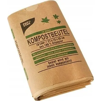 Pytle na odpadky Papírový sáček na odpadky Papstar 10 l, 10 ks, biologicky rozložitelný