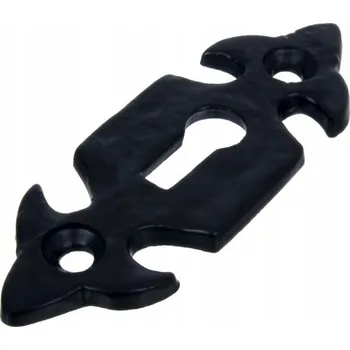 Dveřní kování Kovaná štítová rozeta na klíč černá / 26x78 mm černá RETRO