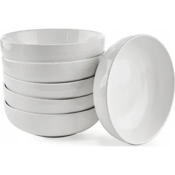 6x SALÁTOVÁ MISKA Tudor England 21 cm MISKY NA POLÉVKU, PŘEDKRMY, SADA BÍLÁ