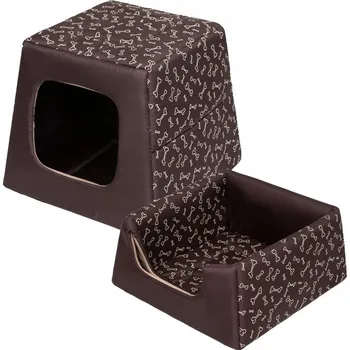 Pelíšek pro psa Hobbydog bouda pro psa hnědá 37 cm x 37 cm