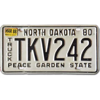 Plechová cedule Americká SPZ North Dakota 1980 Peace Garden TKV242