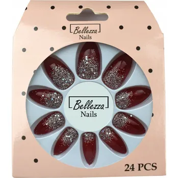 Umělé nehty UMĚLÉ BROKATOVÉ TIPY NA NEHTY - 24 ks - ZJ9