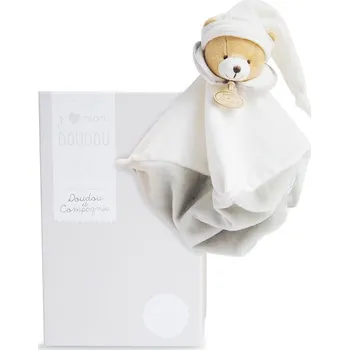 plyšák Doudou et Compagnie Paris Doudou Dárková sada Plyšový muchláček šedý Medvídek 25 cm