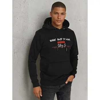 Pánská mikina Černá pánská mikina s nápisem BX5709 Velikost: S