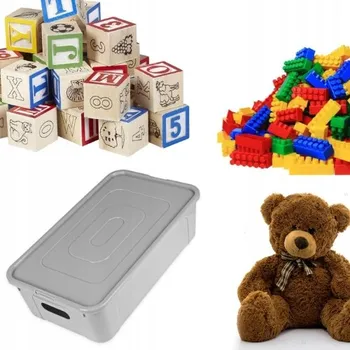 Úložný box Krabice s víkem – odstíny šedé a stříbrné