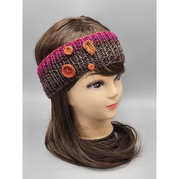 Čelenka Ručně pletená merino čelenka - Podzim (54 - 58 cm)