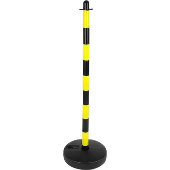 Plotový sloupek Plastový sloupek s kruhovou základnou, černá / žlutá, výška: 110 cm