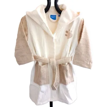 Dívčí župan Dětský froté župan s výšivkou 0-2 roky béžovo/smetanový