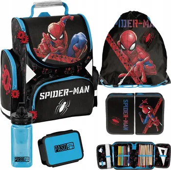 Školní batoh ŠKOLNÍ SADA PASO ŠKOLNÍ BATOH Spider-Man PENÁL LAHEV NA PITÍ SVAČINOVÁ SVAČINOVÝ BOX