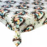 Ubrus Odolný proti Skvrnám Velikonoce Věnce Barevné Kraslice 130x340 cm