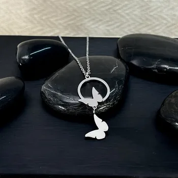 Náhrdelník Atelier Fantazie - Náhrdelník z oceli XXXIV - Motýlci - 44034