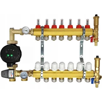 rozdělovač topení ROZDĚLOVAČ 7 okruhů PRO PODLAHOVÉ TOPENÍ S ČERPADLOVOU SKUPINOU IBO