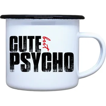 DOBRÝ TRIKO Plecháček s potiskem Cute but psycho Velikost plecháčku: 330 ml