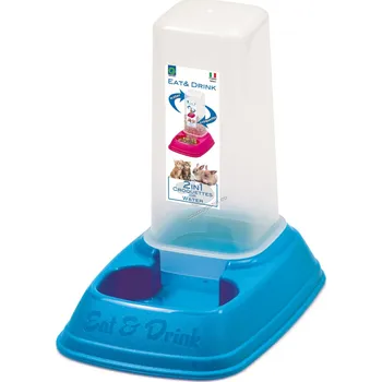 Miska pro psa Automatické krmítko z plastu Agro Zoo šedé 0,7 l