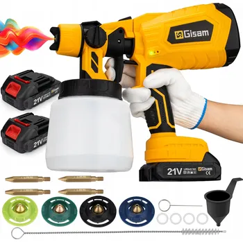 Stříkací pistole Akumulátorová stříkací pistole na barvu, 4 trysky, 2 baterie