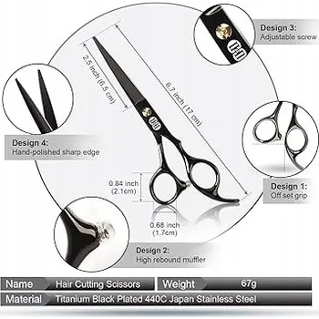 Kadeřnické nůžky Profesionální sada nůžek na vlasy a efilačních nůžek, 6,7 palce