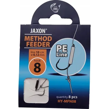 Rybářský háček Háčky Jaxon Method Feeder MFN na zem, s návazcem, s protihrotem, 8 ks