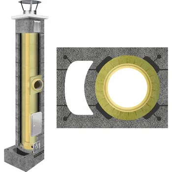 Komín Keramický komín, komínový systém KW fi 160 13m, izolovaná a zateplená sada