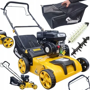 Vertikutátor Benzínový aerátor a vertikutátor 3v1 6,5 HP Koš 40 l Kovová konstrukce