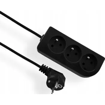 Napájecí kabel Prodlužovací Kabel s uzemněním, černý, 3-zásuvka 3 m OMY 3x1 Elgotech EPS-303-2